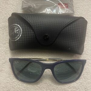 Ray-Ban Dark Blue Sunglasses with Black Case